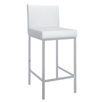 Tabouret de bar Porto 26 po, lot de 2, en blanc et chrome