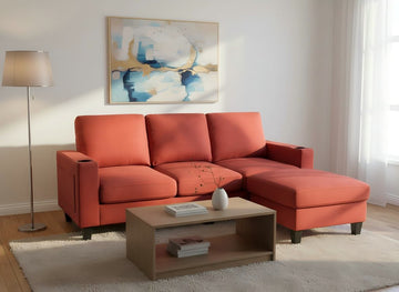 The Beach Sectional Sofa in Red Color