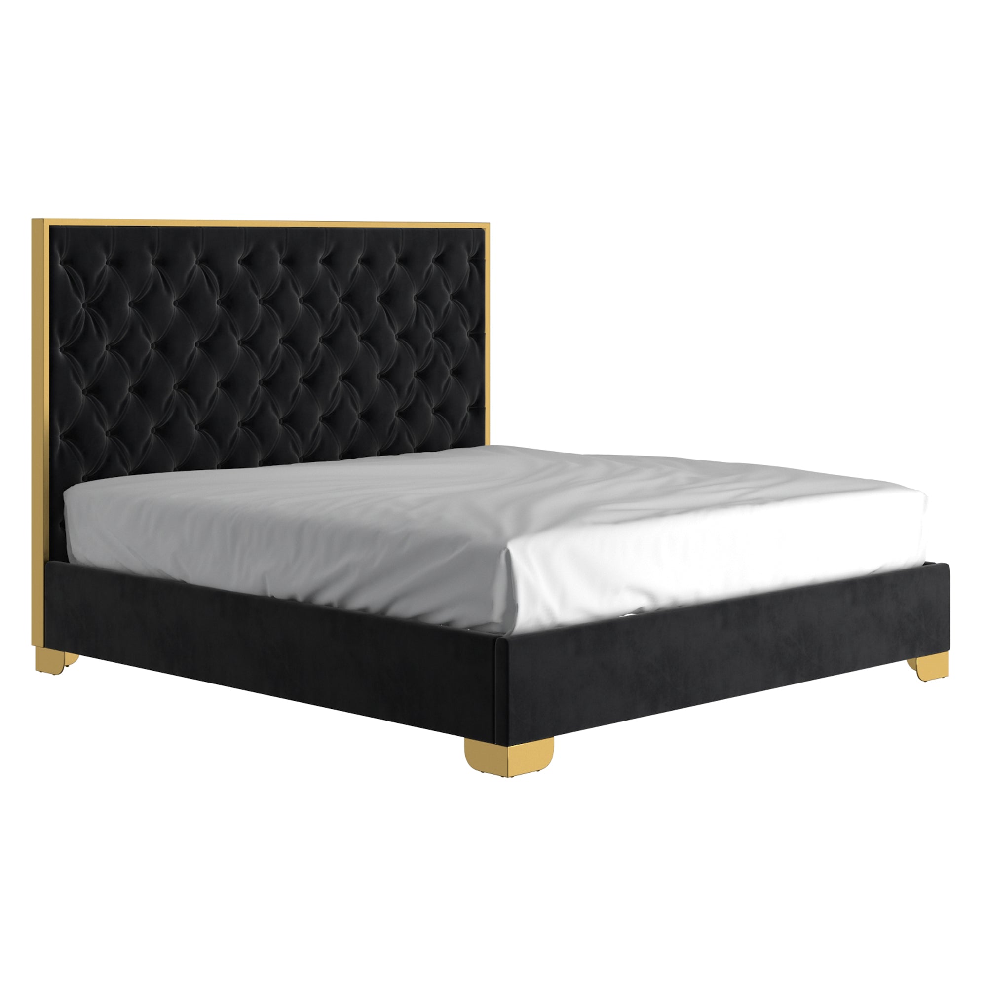 Lucille Bed Frame in Black and Gold - Choose From 2 size Options at Checkout