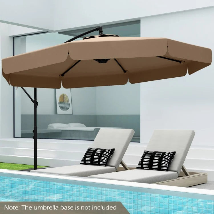 10 Feet Patio Cantilever Umbrella with Cover Tilt Adjustment and Ruffled Edge
