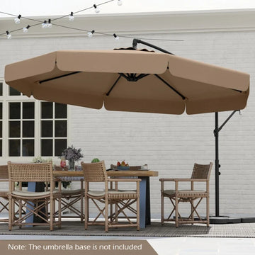 10 Feet Patio Cantilever Umbrella with Cover Tilt Adjustment and Ruffled Edge