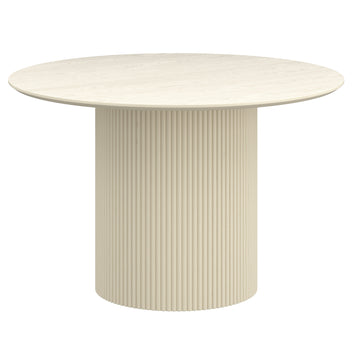 Tovas Round Dining Table in Ivory