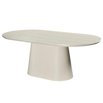 Tovas Oval Dining Table In Ivory