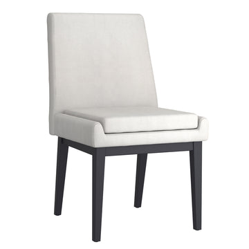 Cortez Dining Chair, set of 2, in Beige Linen Fabric and Black