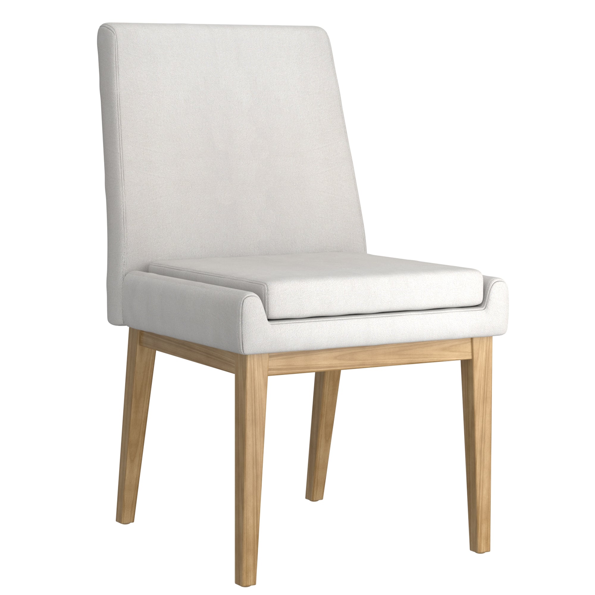 Cortez Dining Chair, set of 2, in Beige Linen Fabric and Natural