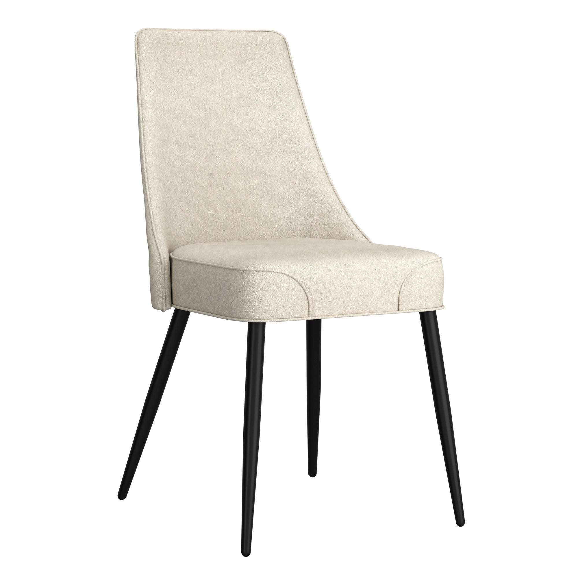 Koda Dining Chair, Linen Fabric, set of 2, in Beige and Black