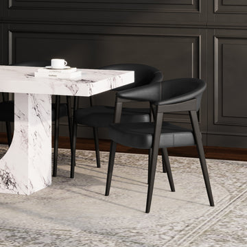 Bexley Dining Chair - Set Of 2 In Black And Dark Walnut