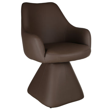 Prese Dining Chair in Brown PU Leather