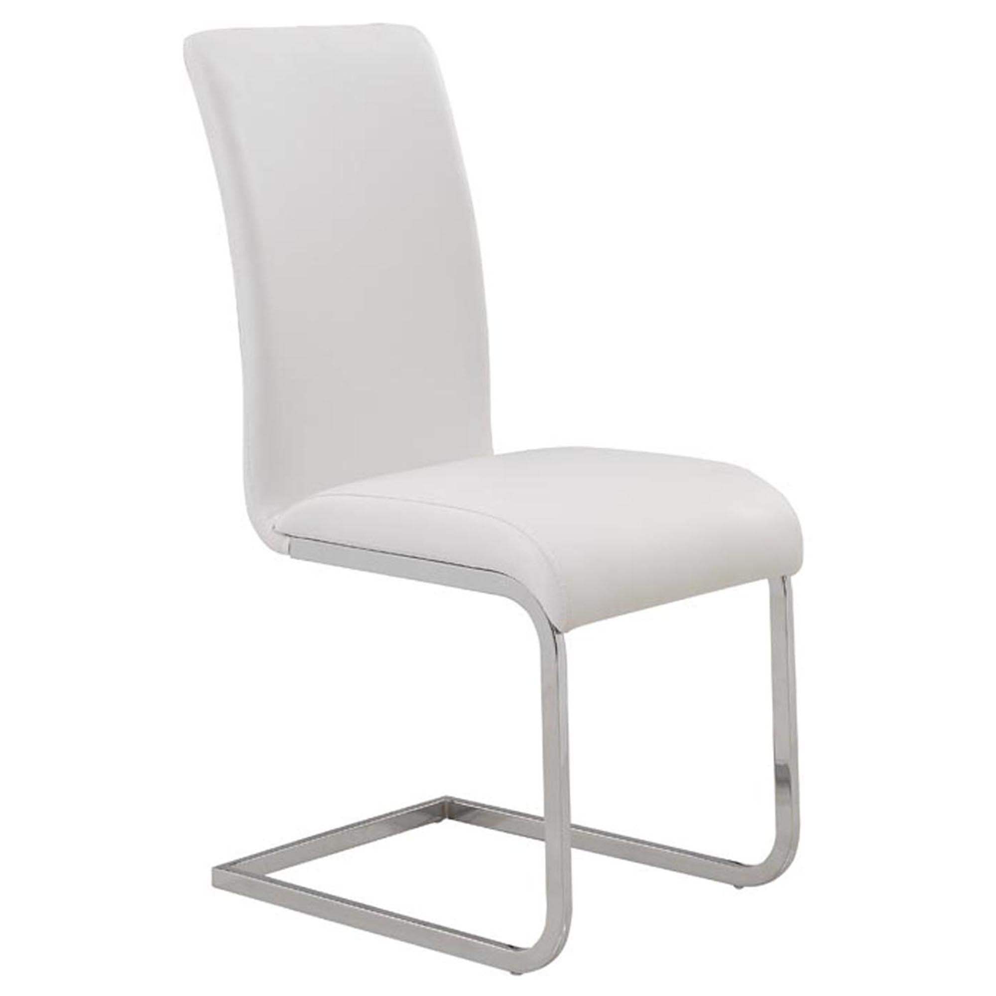 Maxim Dining Chair, set of 2, in White and Chrome