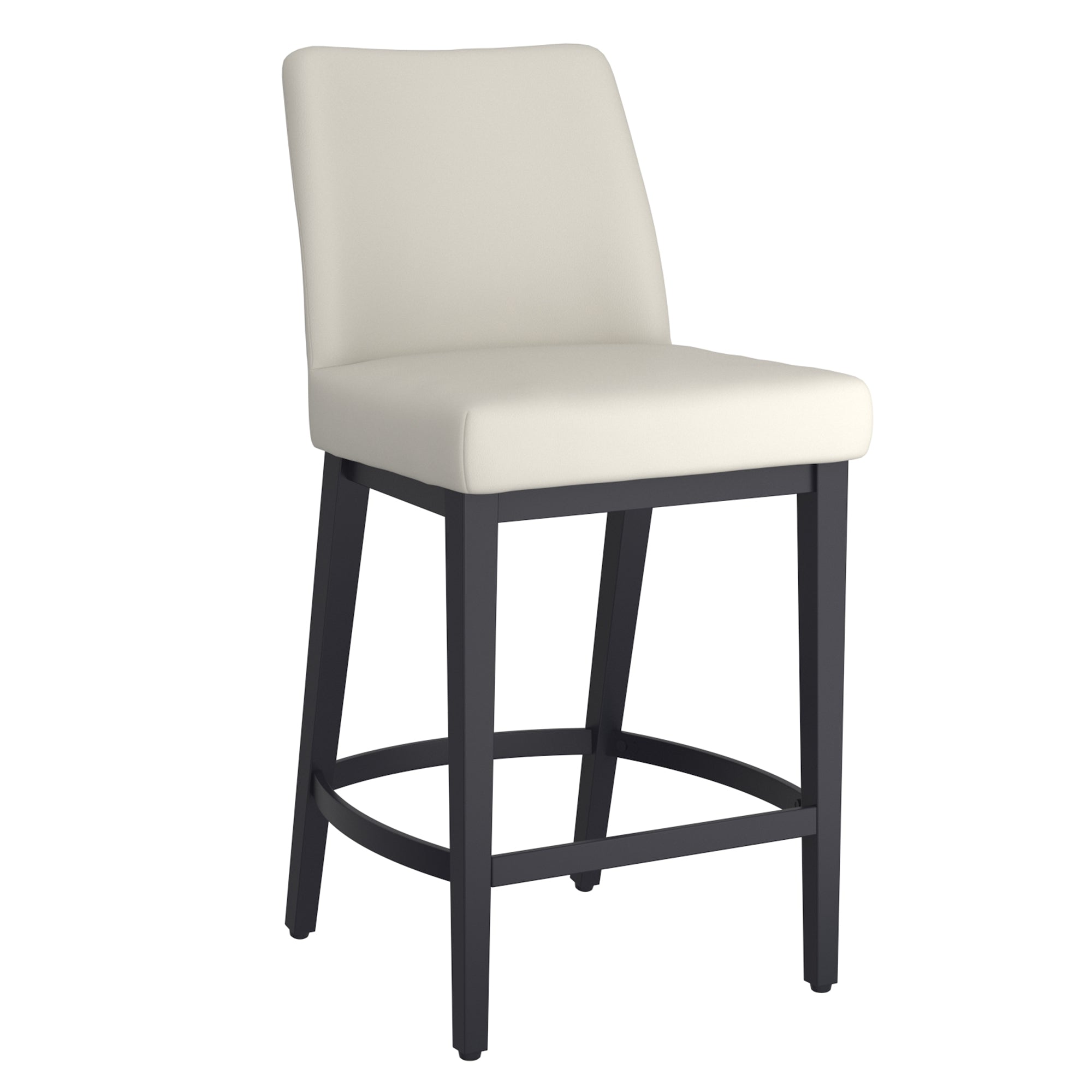 Jace 26" Counter Stool, set of 2, in Beige Faux Leather and Black