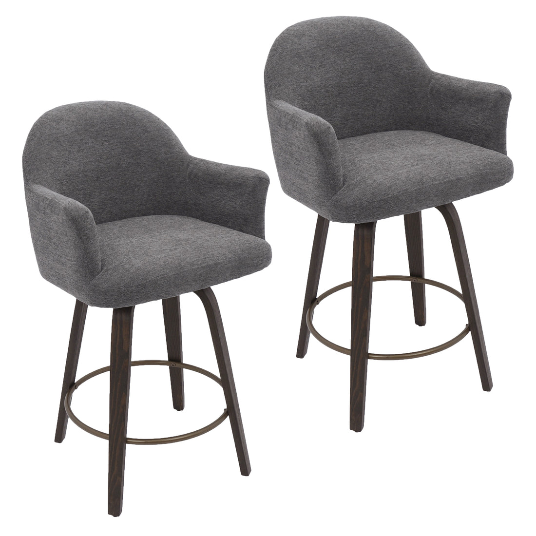 Bar and Stool - Set of 2 in Dark Grey