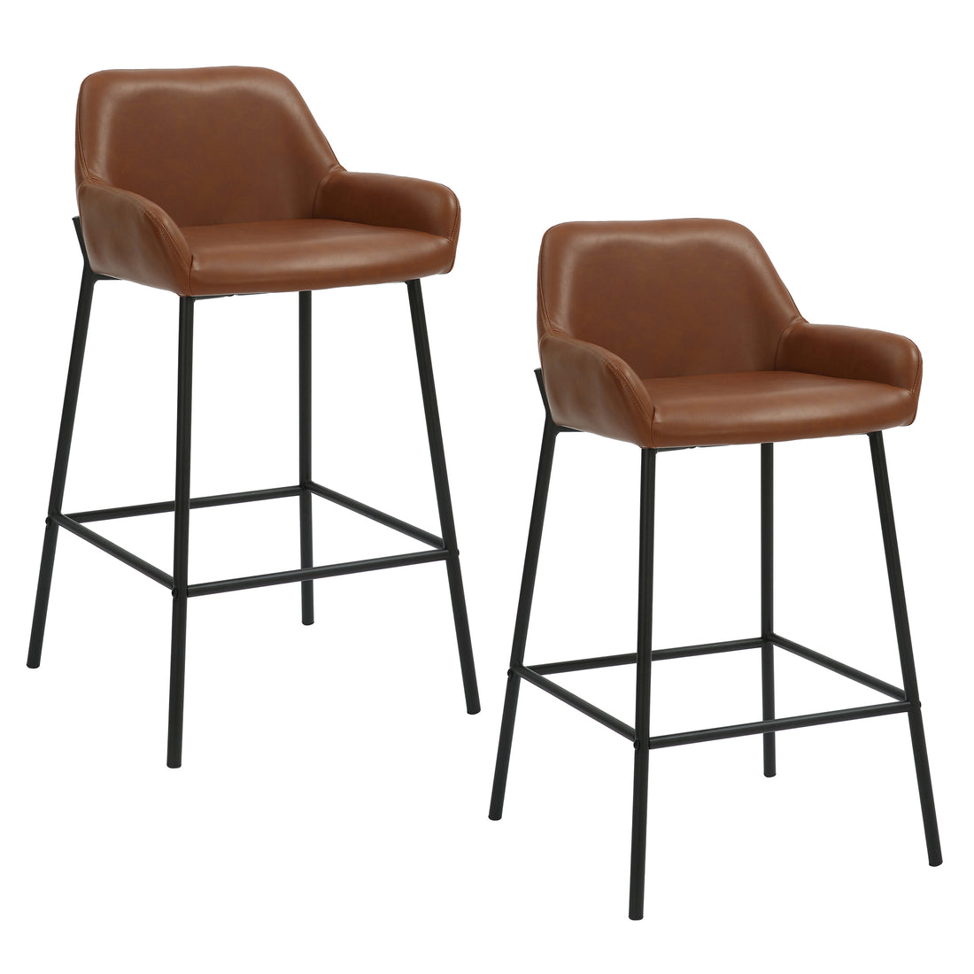 Baily 26" Counter Stool, set of 2, in Saddle and Black