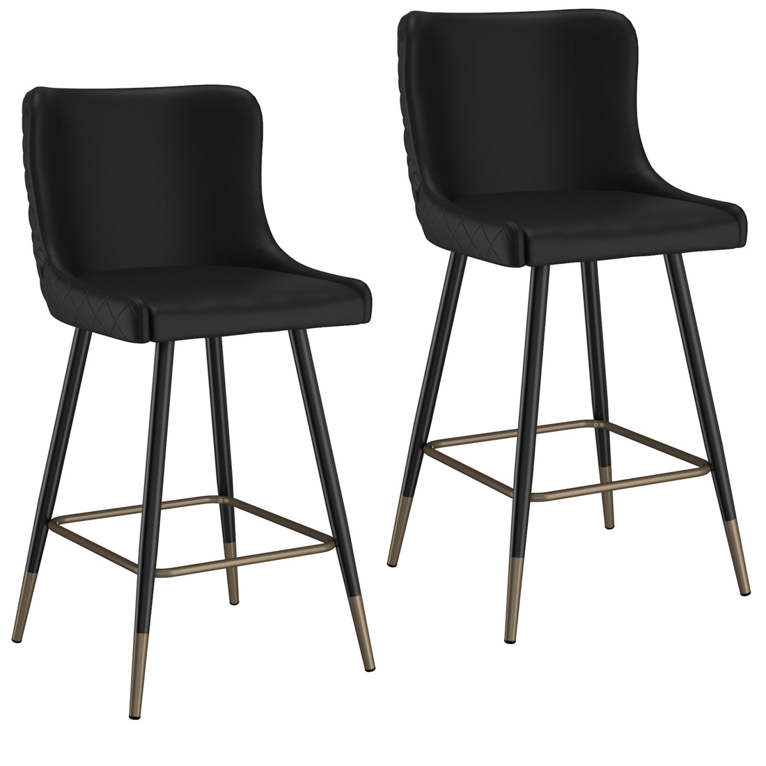 Xander 26" Counter Stool, set of 2, in Black