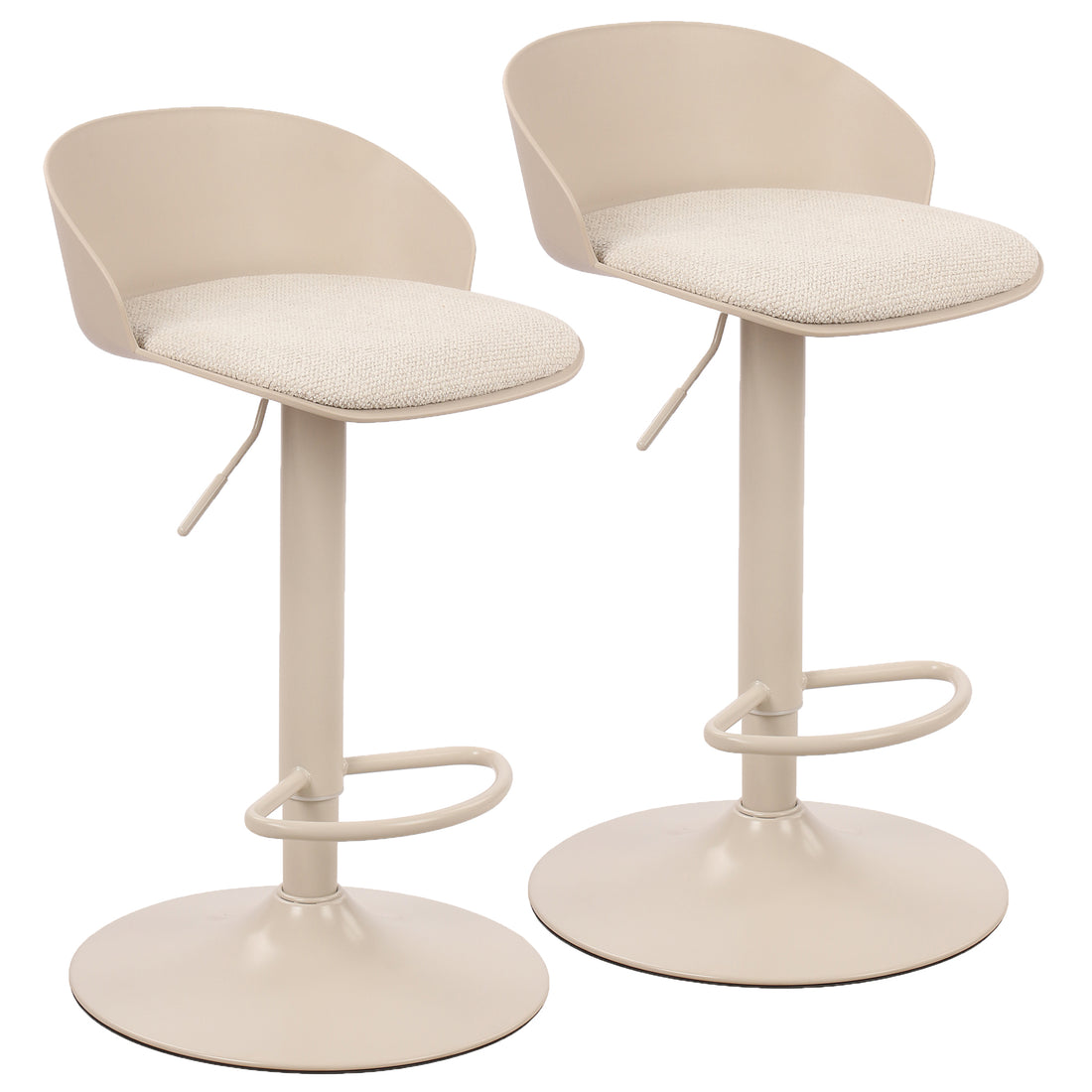 Adjustable Bar Stool - Set of 2 in beige
