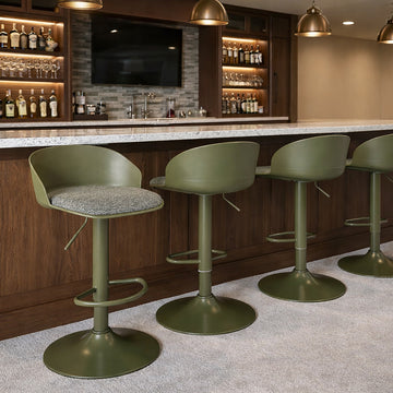 Adjustable Bar Stool - Set of 2 in Green