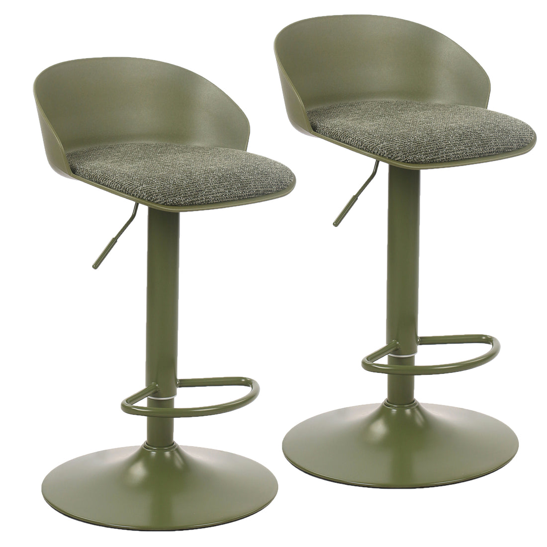 Adjustable Bar Stool - Set of 2 in Green