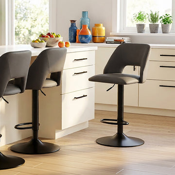 Kitchen Bar Stool - Set of 2 in Black