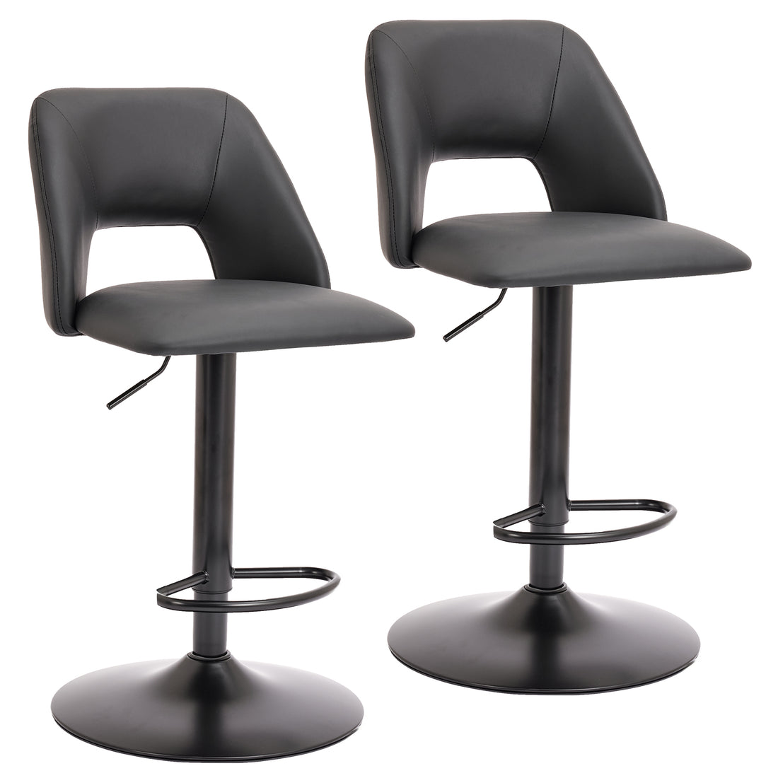 Kitchen Bar Stool - Set of 2 in Black