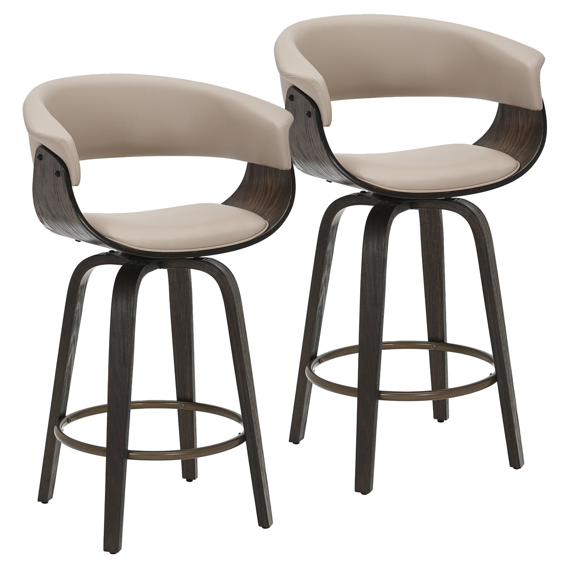 Modern Swivel Counter Stool - Set of 2