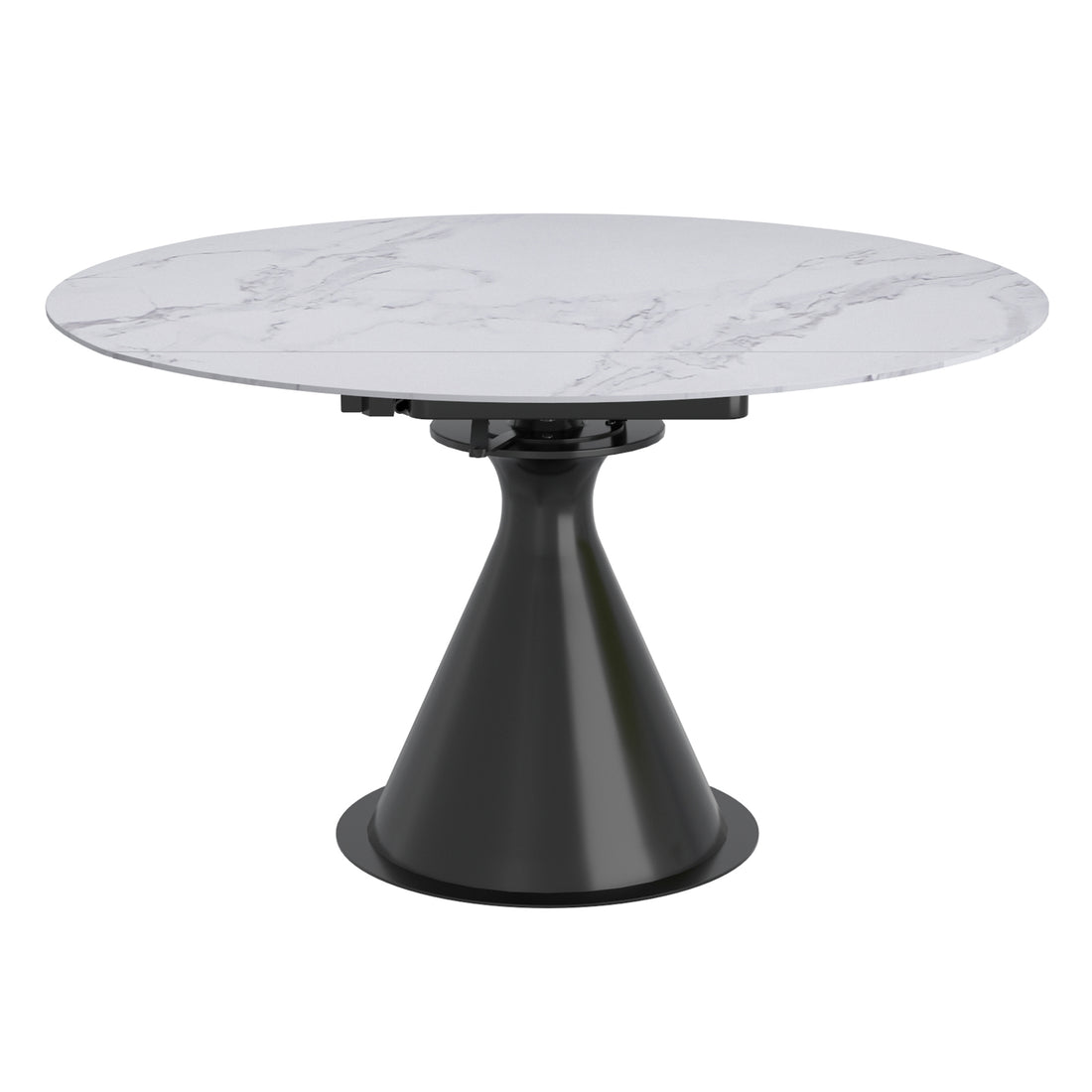 Calisto and Scarlet 7pc Dining Set - White Table and Charcoal Chairs