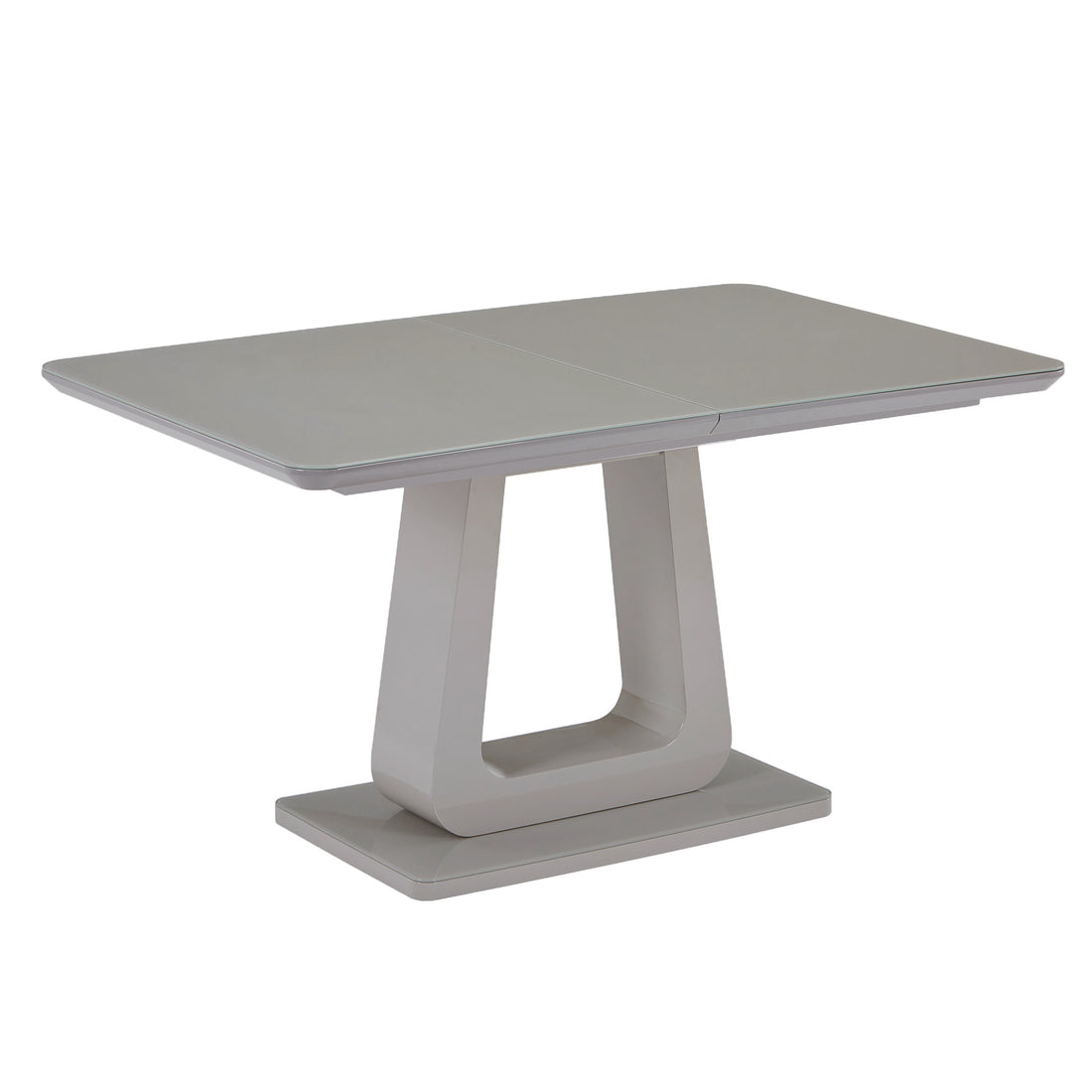 Corvus and Devo 7pc Dining Set - Warm Grey Table and White Chairs