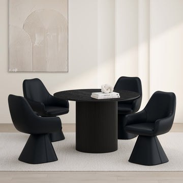 Tovas / Caprese 5 pc Dining Set - Black table With Black Chairs