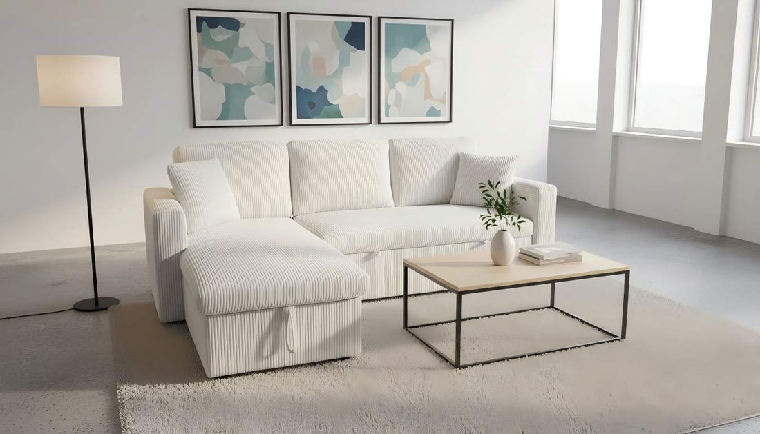 Corduroy White Sofa Bed