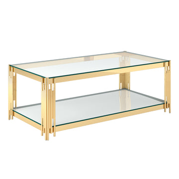 Estrel Rectangular Coffee Table in Gold