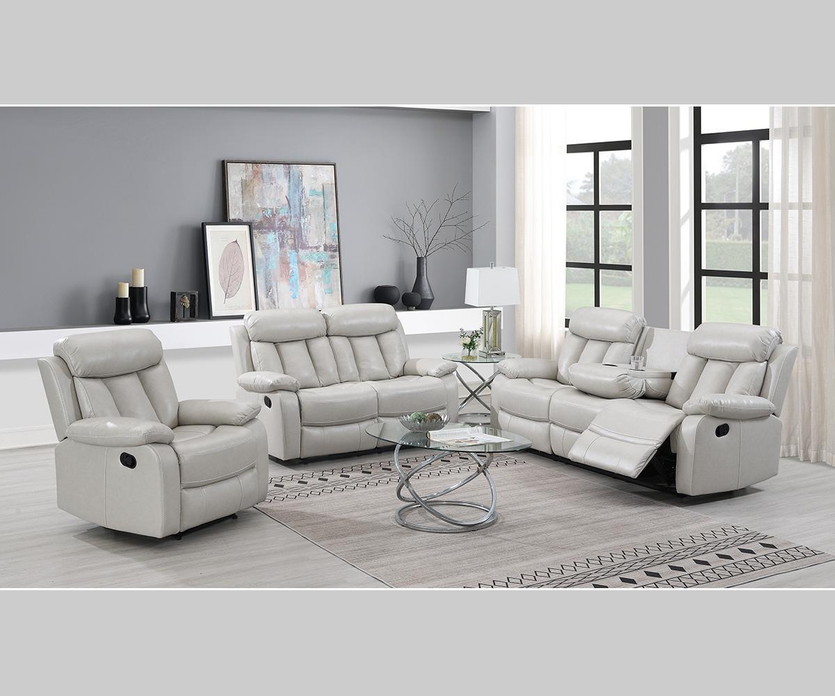 Vegas Recliner Sofa in Beige Leathaire