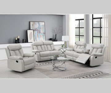 Vegas Recliner Sofa in Beige Leathaire