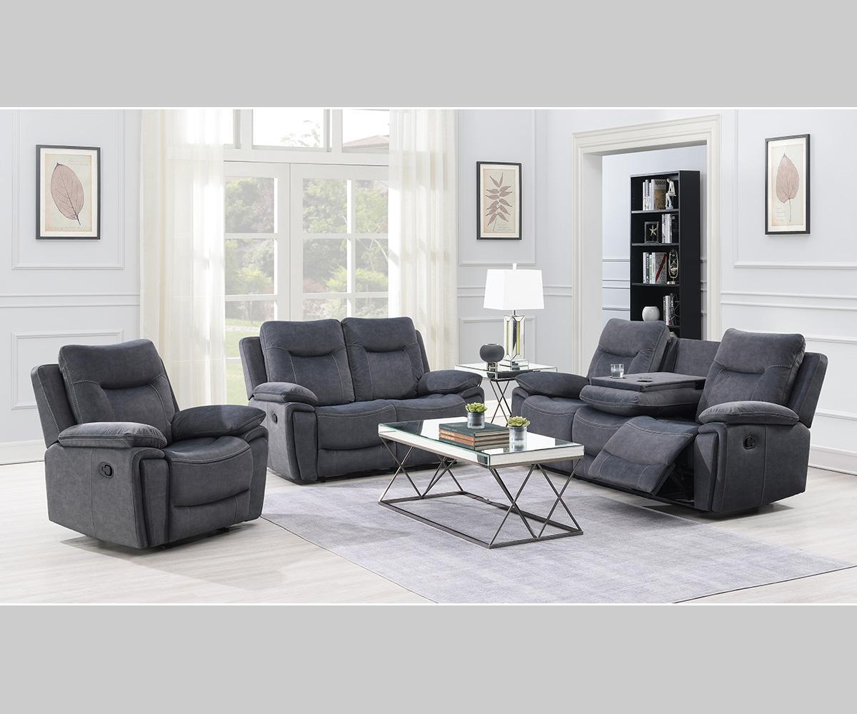 Vienna Recliner in Grey Fabric in Luxury Comfort