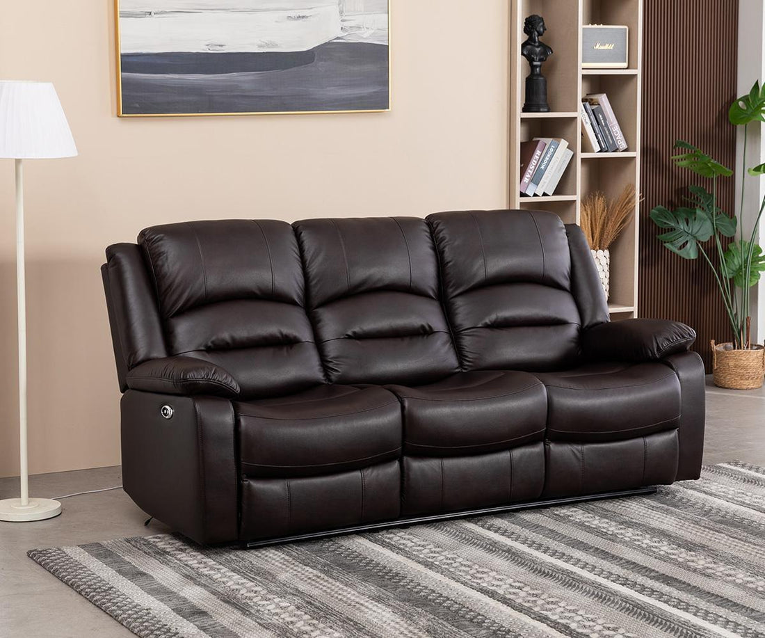 The Luxe Power Recliner in Chocolate Brown Leathaire