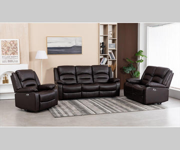 The Luxe Power Recliner in Chocolate Brown Leathaire