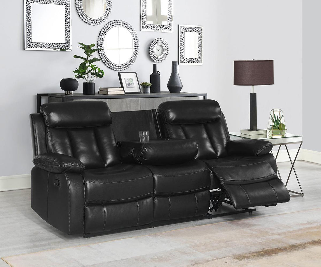 Vegas Recliner Sofa in Black Leathaire