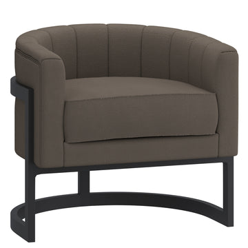 Zhuri Accent Chair in Charcoal Boucle Fabric and Black Legs