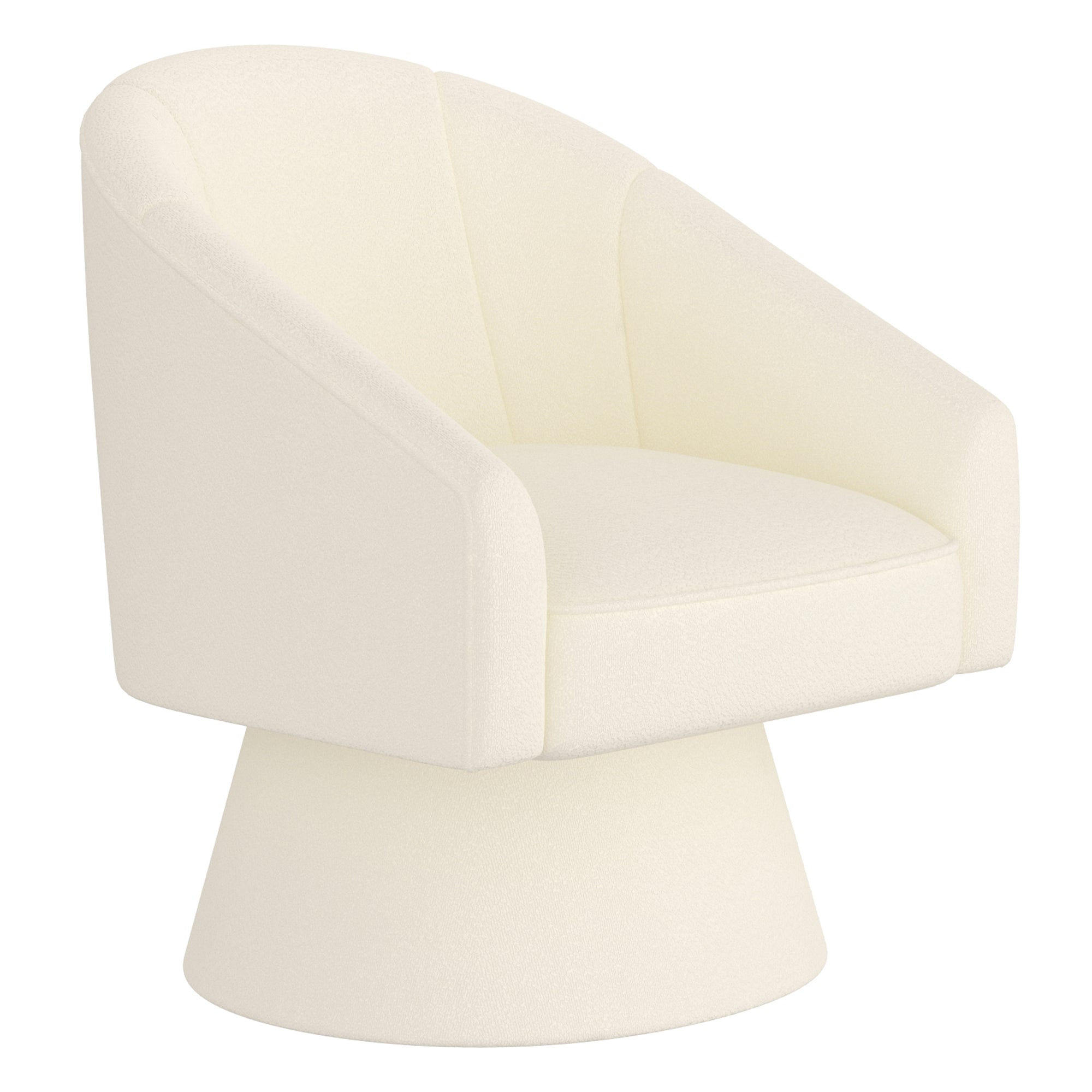 Tilsy Swivel Accent Chair in Ivory Boucle Fabric