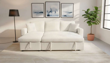 Corduroy White Sofa Bed