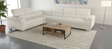 White Luxury Sectional in Bouchle Fabric