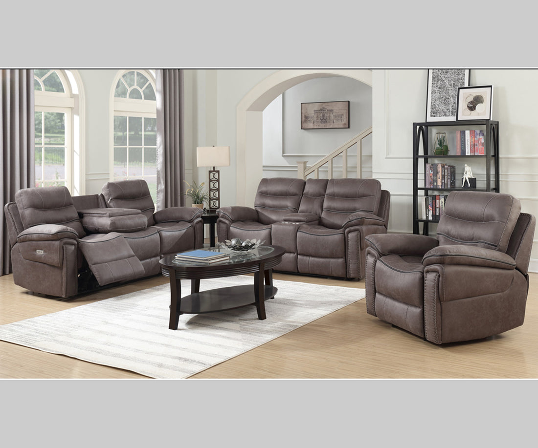 Bavario Power Recliner in grey Leathaire