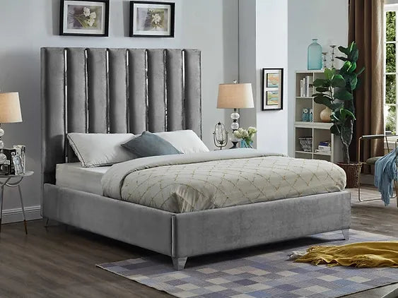 The Palace Platform Bed in Grey - White - Black