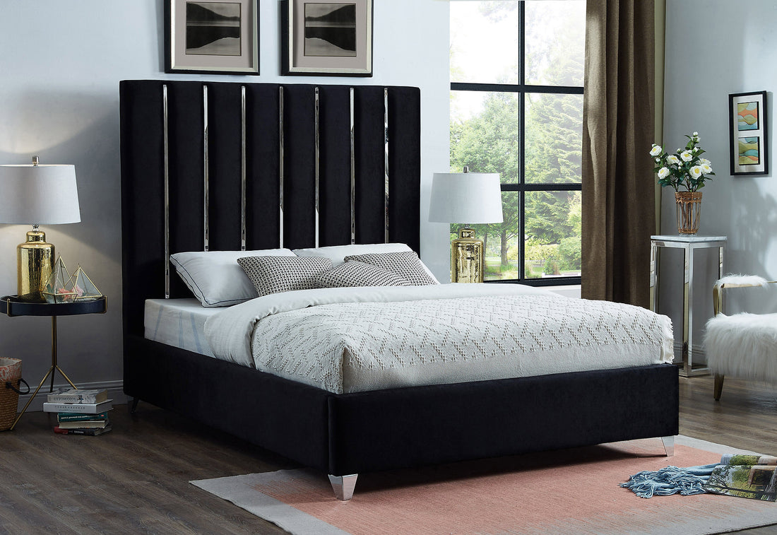 The Palace Platform Bed in Grey - White - Black