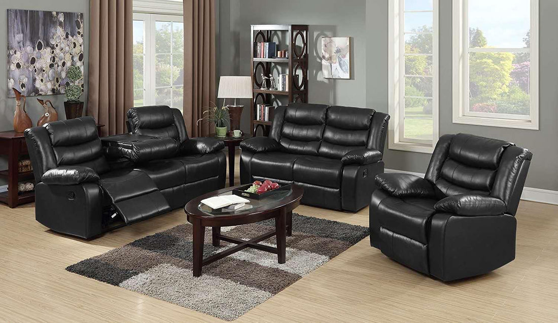 Rival Manual Recliner Set in Brown and Black