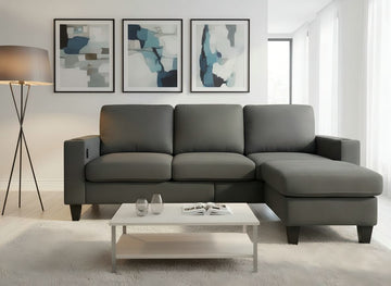 The Beach Sectional Sofa in Grey Color