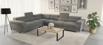 Grey Luxury Sectional in Boucle Fabric