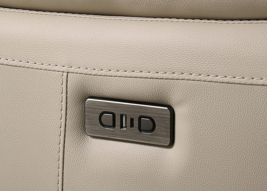 Beige Leather Recliner Chair