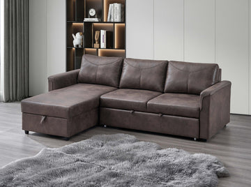Brown Leather Sofa Bed