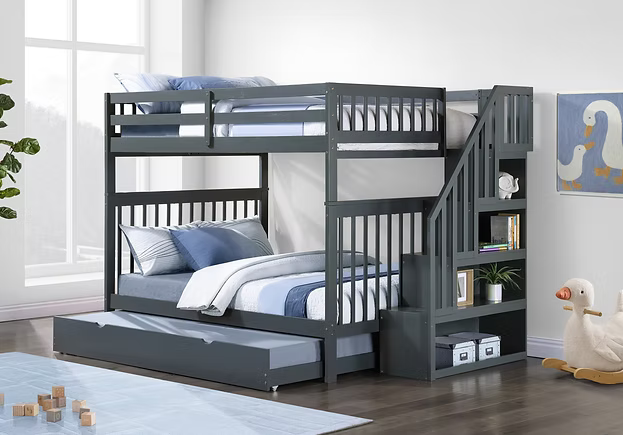 Stair Step Bunk Bed In Grey