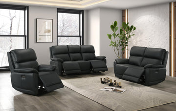 Leather Reclining Sofa