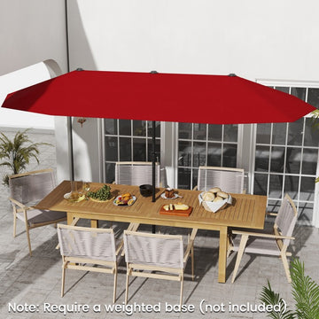 13 Feet Large Patio Umbrella Outdoor Double-Sided Table Market Umbrella with Crank Handle